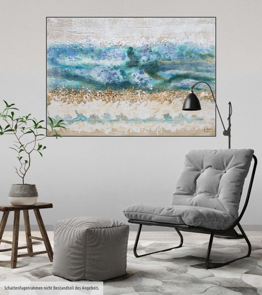 Handgemaltes Gemälde Acrylfarbe 100x75cm Blau