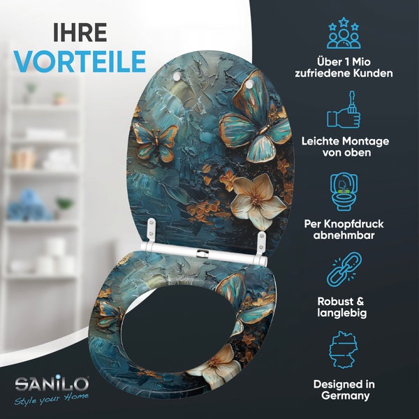 WC-Sitz mit Absenkautomatik & Top Fix Mariposa