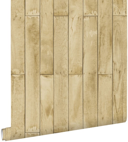 ESTAhome Tapete Holzoptik Beige und Braun - 53 cm x 10.05 m - 137744
