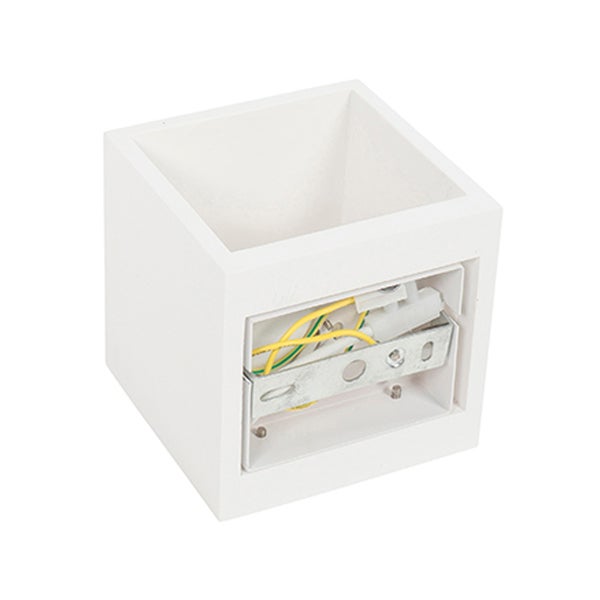 Quadratische weiße Wandleuchte für den Innenbereich mit Installationsmaterial