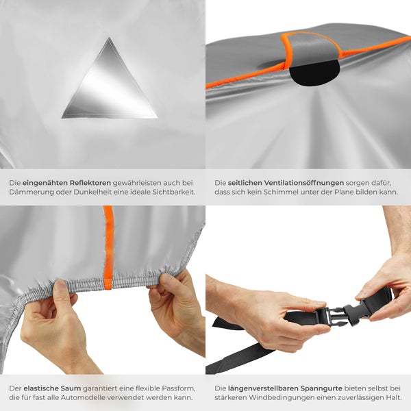 Autoplane tectake  inklusive Aufbewahrungstasche wasserdicht und atmungsaktiv, mit 4 mm Schaumstoffschicht grau