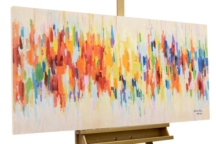 Handgemaltes Gemälde Acrylfarbe 120x60cm Bunt