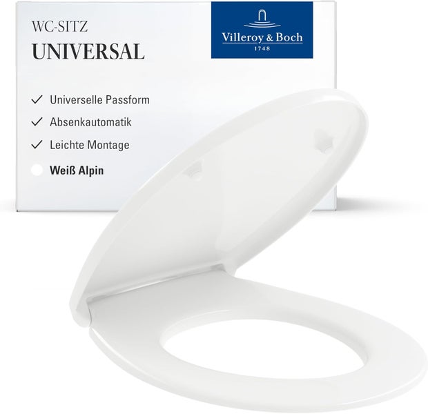 Villeroy und Boch WC-Sitz Universal mit Absenkautomatik vor Produktverpackung