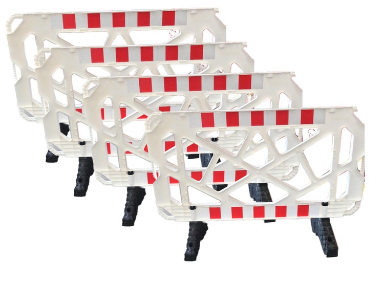 XL-Schachtschutzgitter – 8-teilig, 130x130 Cm, Rot/weiß, RA1-Reflexfolie – Für Baugruben & Gefahrenstellen, Erweiterbar