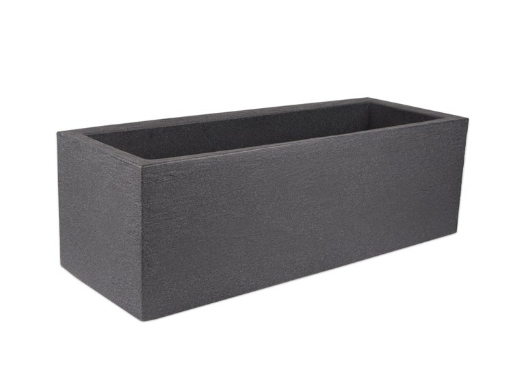 Pflanzkübel 80x30 cm groß - Granitstein-Optik in Anthrazit - Für Außen, frostsicher & wasserdicht - XXL Pflanztopf, Blumenkübel, Blumentopf für Terrasse & Balkon