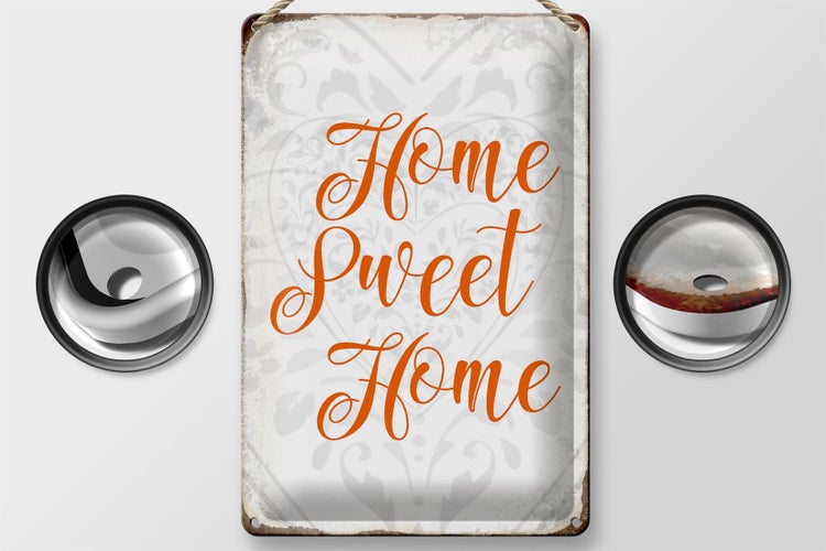 Blechschild Spruch 20x30cm Home sweet Home Herz Schild