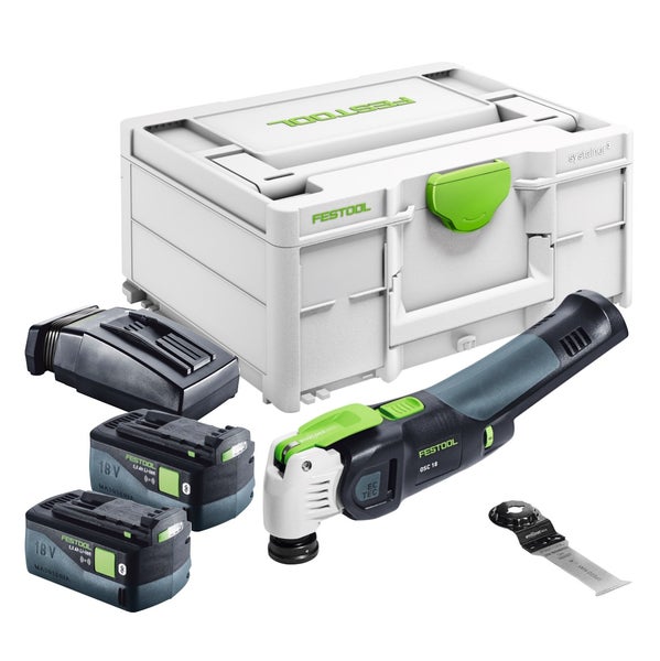 Festool Oszillierer OSC 18 Akku-Multitool Set mit Systainer, Akkus und Ladegerät