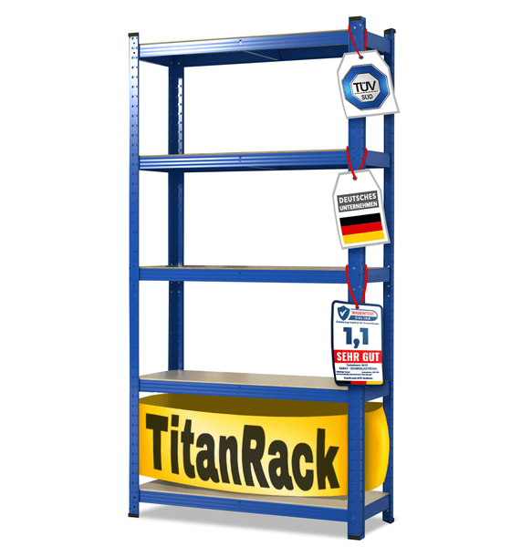 FLOORDIREKT Schwerlastregal - Universal einsetzbar - Blau - 180 x 90 x 40 cm - Traglast 875 kg