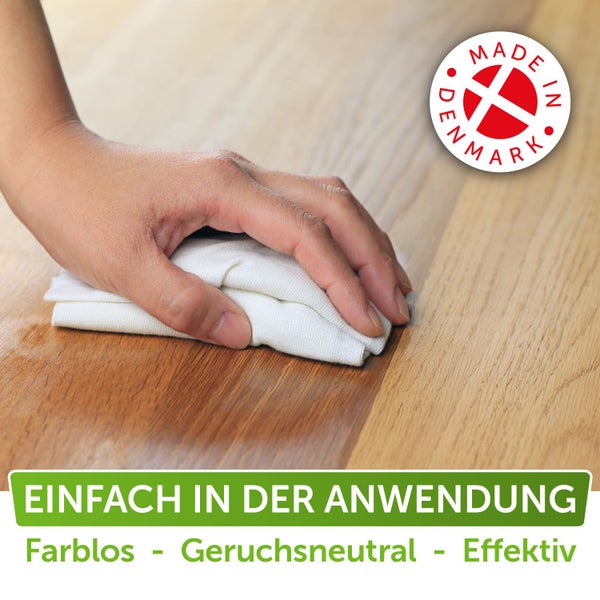 Nordicare Möbelöl [500ml] Holzöl zur Pflege farblos für Eiche, Buche, Nussbaum, Lärche. Holzlasur auf Basis von Leinöl. Leinölfirnis