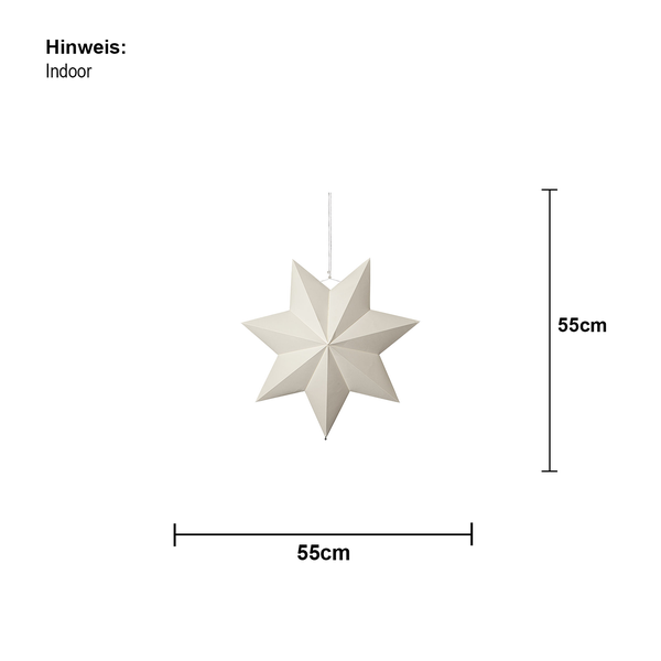 Papierstern, 55 cm Durchmesser, für Innenräume