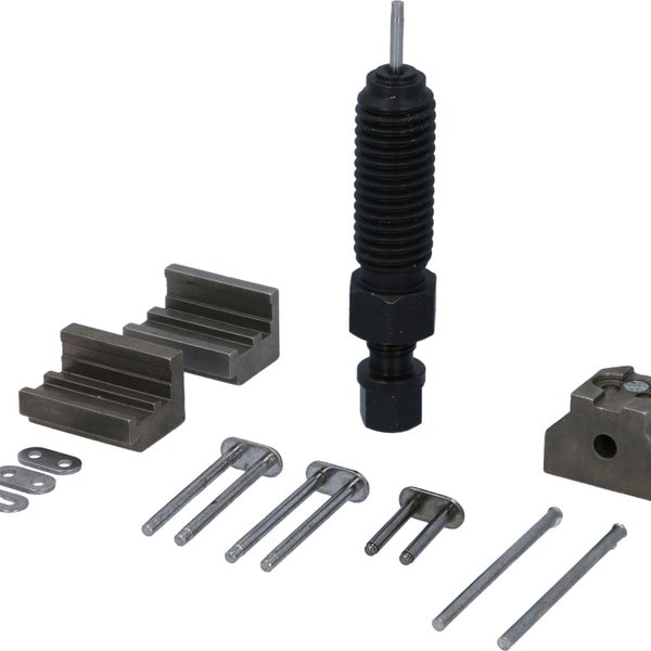 Werkzeugsatz mit Spannpratze, Spannstempel, Prismenbacken und Zubehör