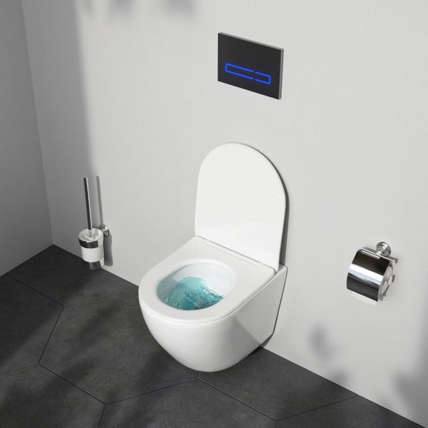 AM.PM Wand-WC  Tiefspüler ohne Spülrand weiß glänzend mit WC-Sitz CLA1900PSC Like