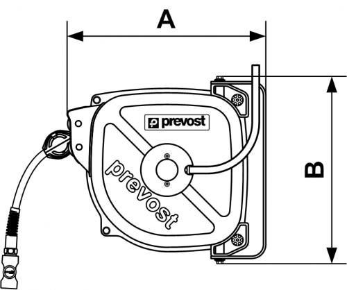 Prevost Industrie-Schlauchaufroller 10 m - 10x14 mm DRF 1010ES mit Sicherheitskupplung ESI 07