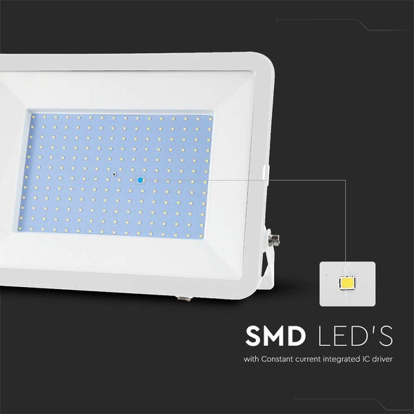 V-TAC VT-44300-W - LED-Scheinwerfer - Samsung - IP65 - Weißes Gehäuse - 300 Watt - 26390 Lumen -