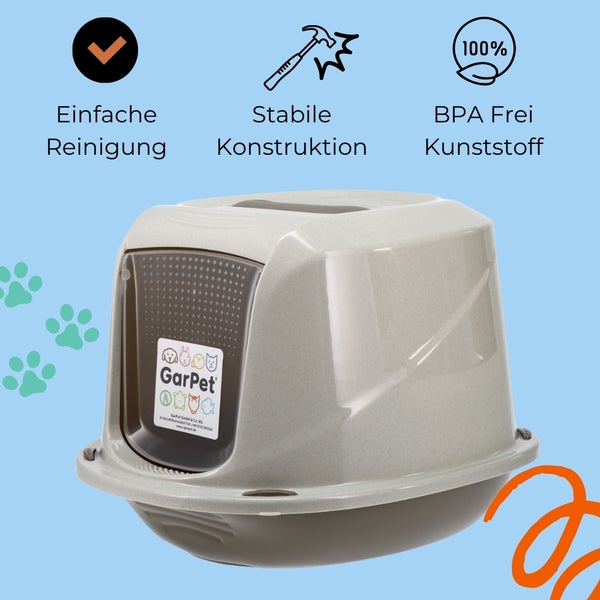 Geschlossene Katzentoilette aus Kunststoff