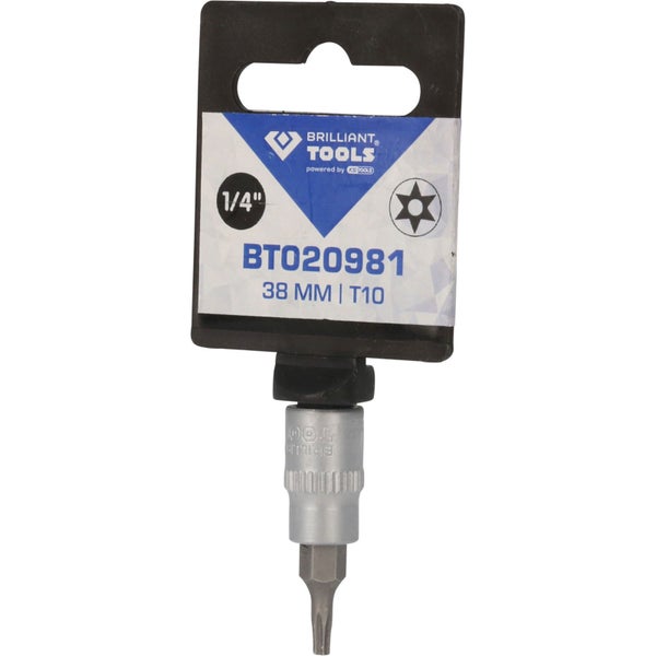 BRILLIANT TOOLS 1/4 Torx-Bit-Stecknuss mit Stirnlochbohrung TB10 - BT020981