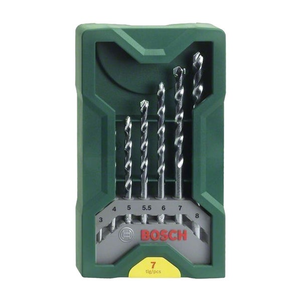 Bosch Bohrerset mit sieben Teilen in grüner Verpackung
