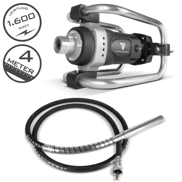 Stahlwerk Betonrüttler mit einer Leistung von 1600 Watt und einer Kabellänge von 4 Metern