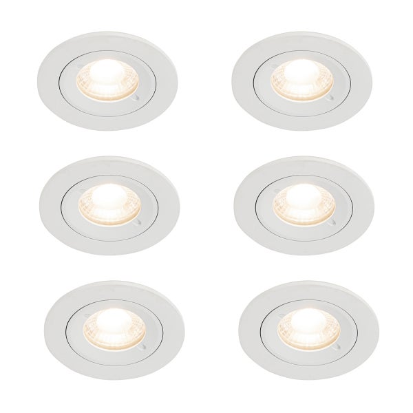 Set mit 6 weißen runden Einbauleuchten GU10 50 mm IP44 - Xena