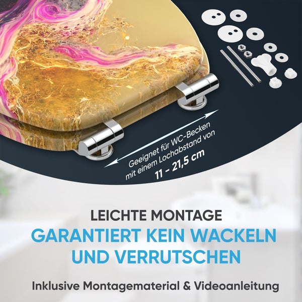 WC-Sitz mit Absenkautomatik Marmor Brillante
