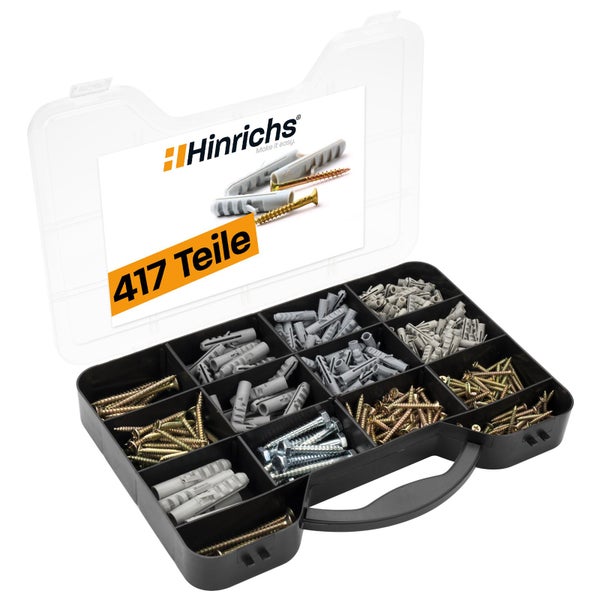 Hinrichs Dübel und Schrauben Koffer - 417 Teilig