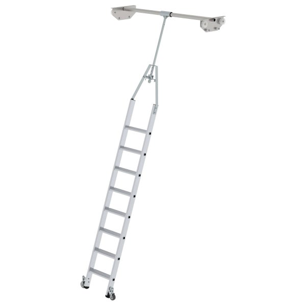 Raumspartreppe mit Rollen für den Dachboden