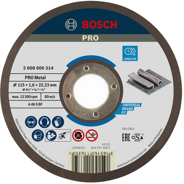 Bosch PRO Metal Trennscheibe 115 x 1,6 x 22,23 mm - 2608600214