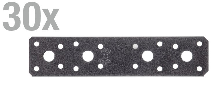 Set mit 30 Lochplatten aus Metall fuer Holzverbindungen
