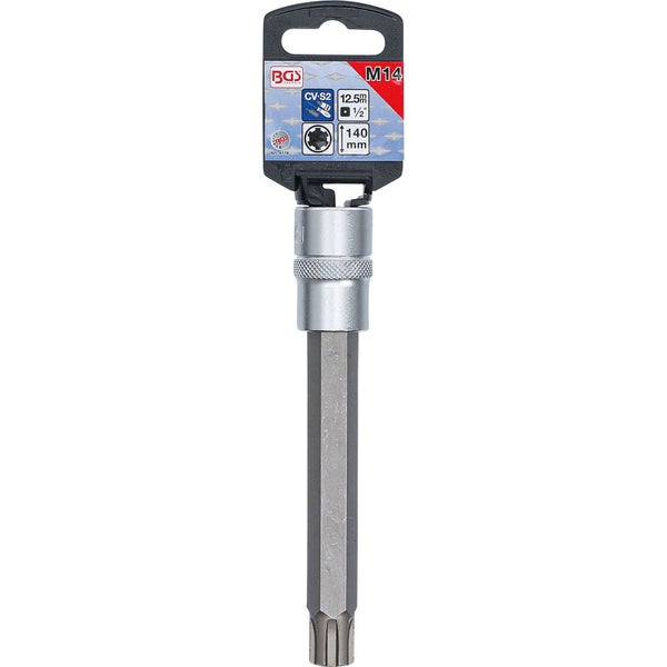 BGS Bit-Einsatz Länge 140 mm Antrieb Innenvierkant 12,5 mm (1/2) Keil-Profil (für RIBE) M14 - 4178