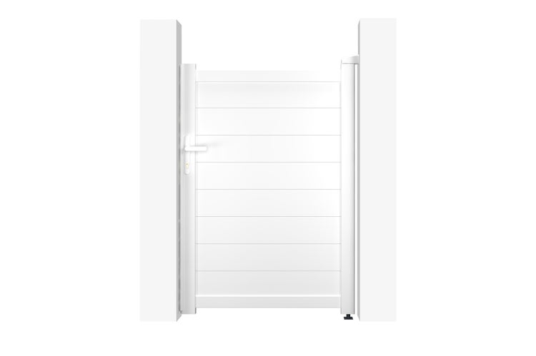 Flügeltor 3,5 m EIGER H.140 cm weißes Aluminium + Tor EIGER H140 WEISS