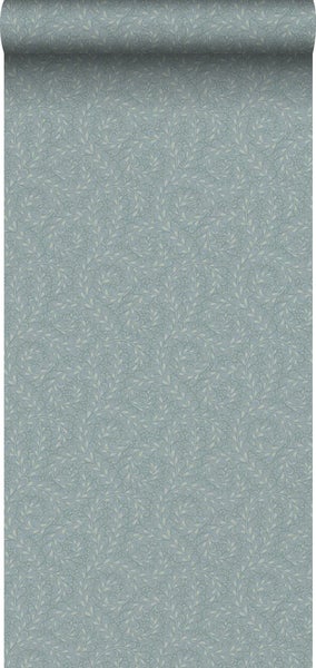 Borastapeter Tapete Blätter Graublau - 53 cm x 10.05 m - 660952
