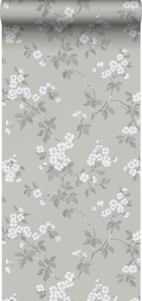 Duro Tapete Blumen Grau - 53 cm x 10.05 m - 661147