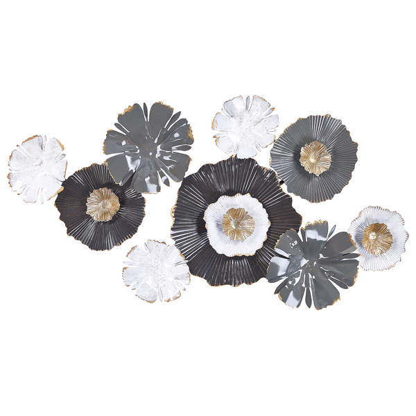 Dekorative Wanddekoration aus Metall mit Blumenmotiven