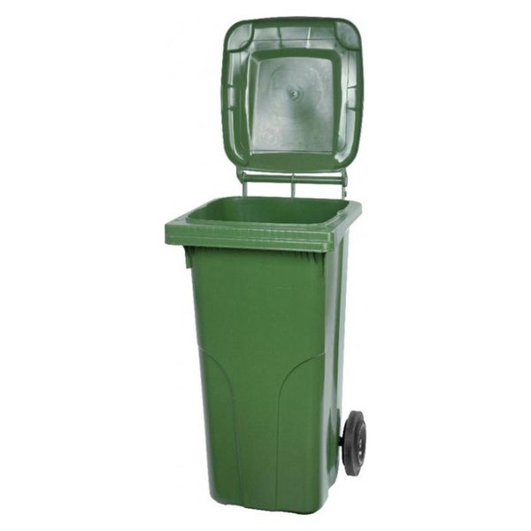 PROREGAL SuperSparSet 2x 2-Rad-Mülltonne Mgb HDPE-Kunststoff 120 Liter Grün & Rot