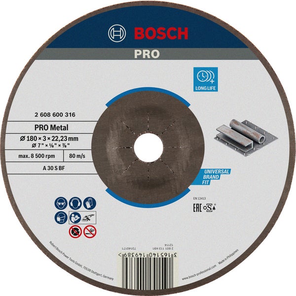 Bosch PRO Metal Trennscheibe 180 x 3 x 22,23 mm - 2608600316
