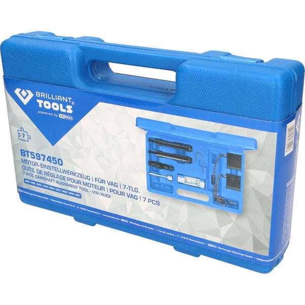 Werkzeugsatz in einer blauen Box