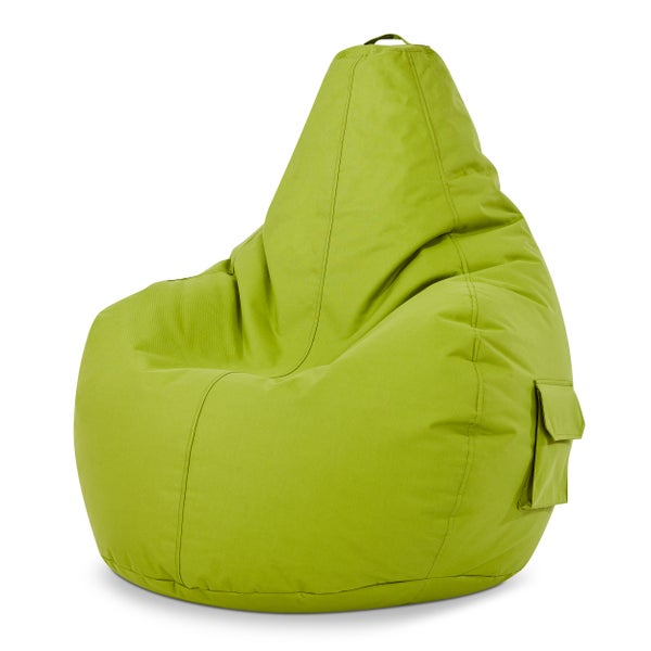 Green Bean Sitzsack mit Rückenlehne 80x70x90cm - Gaming Chair mit 230L Füllung Kuschelig Weich Waschbar - Bean Bag Bodenkissen Lounge Chair Sitzhocker Relax-Sessel Gamer Gamingstuhl Grün