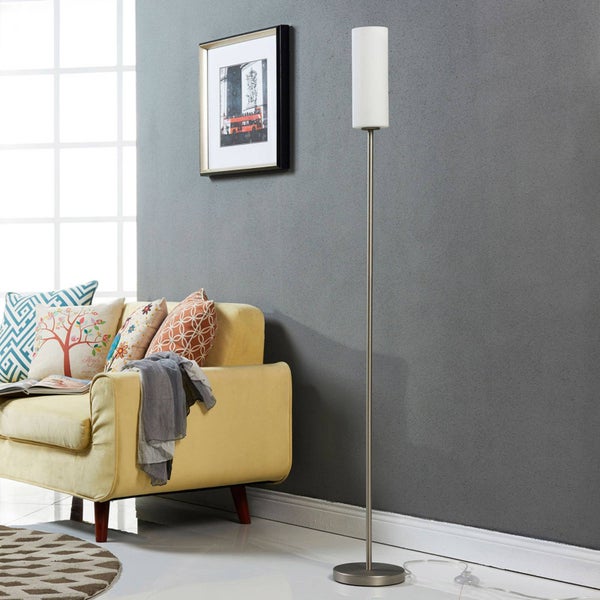 Lindby Stehlampe Vinsta (Modern) in Weiß aus Glas (1 flammig, E27) - Stehleuchte Standleuchte Floor Lamp Wohnzimmerlampe Wohnzimmerleuchte