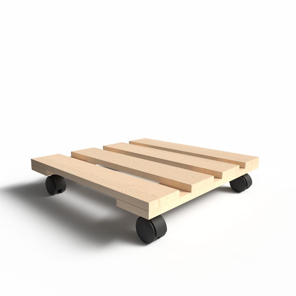 Pflanzenroller aus Holz mit Rollen