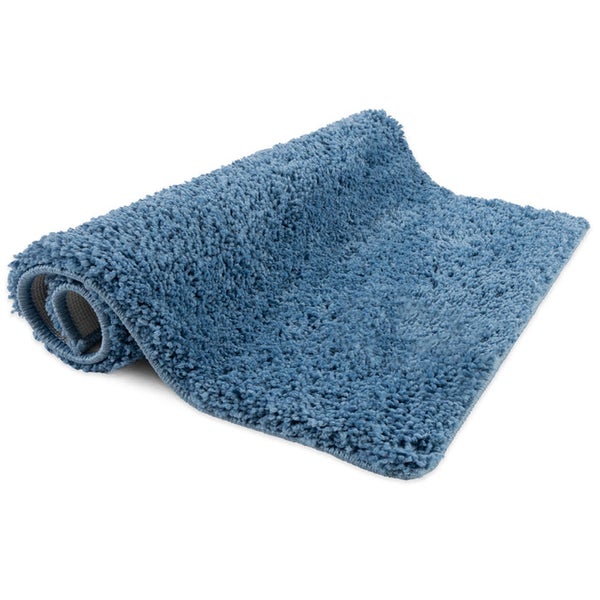 FLOORDIREKT Badematte Sky Soft - Reckteckig - Rutschhemmende Rückseite - Hellblau - 60 x 100 cm