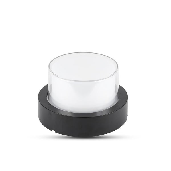 LED-Wandleuchte mit schwarzer Basis und Glasabdeckung