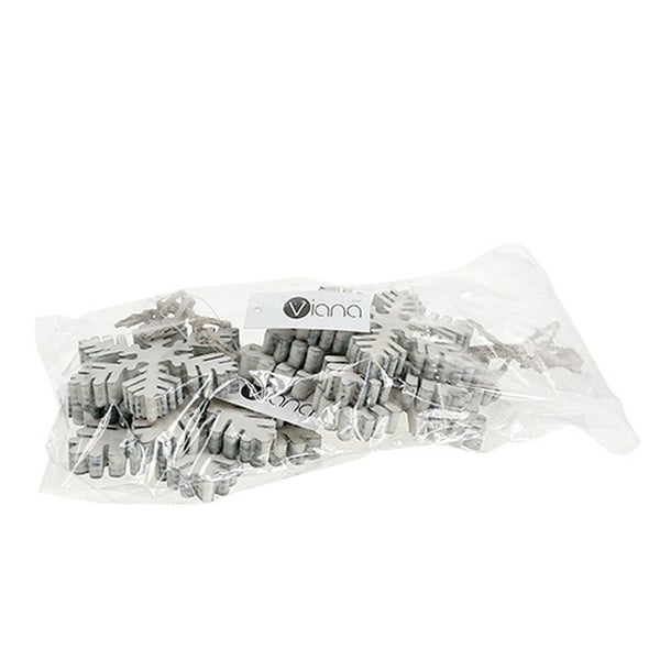 Verpackung mit Holzschneeornamenten