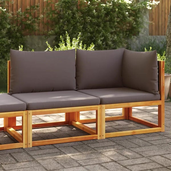 Gartensofa mit Kissen 2-Sitzer Massivholz Akazie