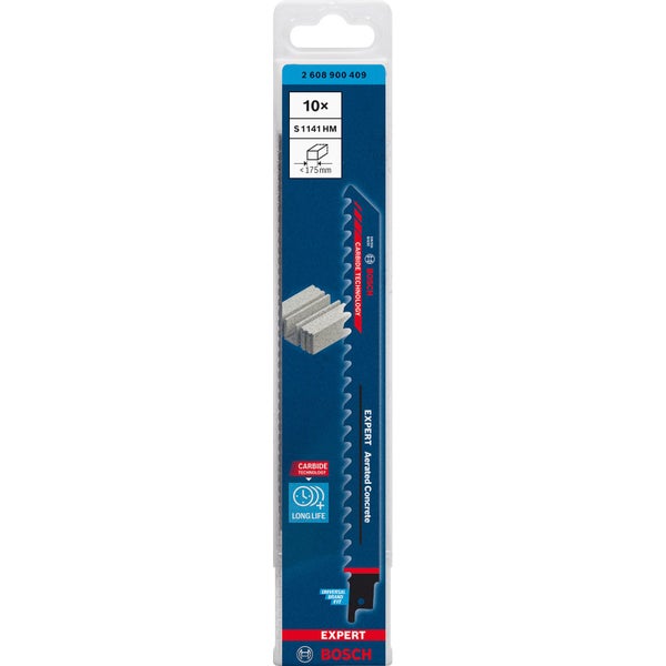 Bosch 10x Expert Aerated Concretet S 1141 HM Säbelsägeblatt - 2608900409