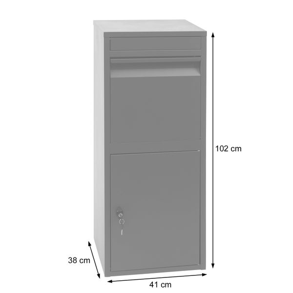 Freistehender Briefkasten mit Zeitungsfach, 102 x 41 x 38 cm