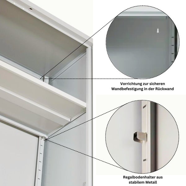 PROREGAL Stahlschrank Bee 6 Fachböden HxBxT 195 x 120 x 60 cm Pulverbeschichtetes & Verstärktes Fachbodenmaterial Grau & Anthrazit