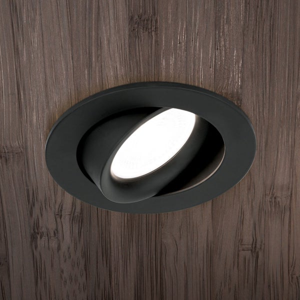 Einbaustrahler Aluminium GU10 Ø 9cm Schwarz