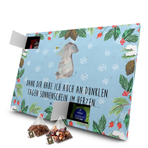 Mr. & Mrs. Panda Tee Adventskalender Elefant Biene - Blau Pastell