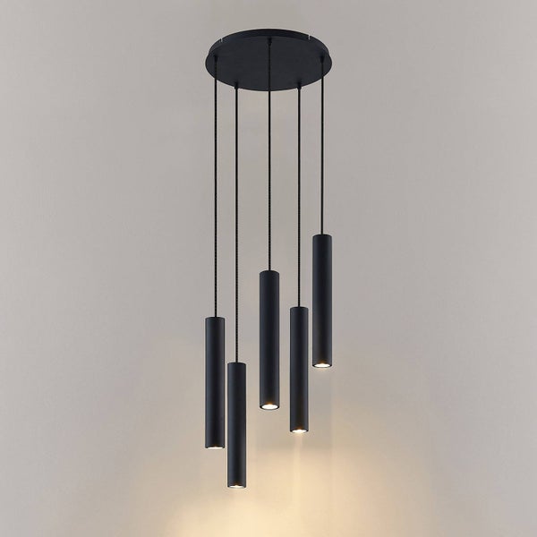 Hängelampe mit fünf zylindrischen Leuchten