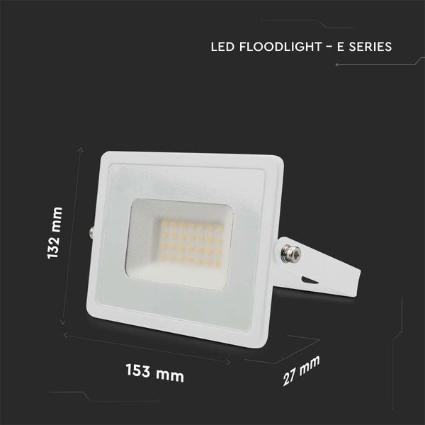 LED Strahler E-Serie mit den Maßen 132 mm x 153 mm x 27 mm